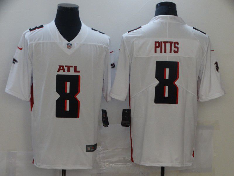 Men Atlanta Falcons #8 Pitts White Nike Vapor Untouchable Limited 2021 NFL Jersey